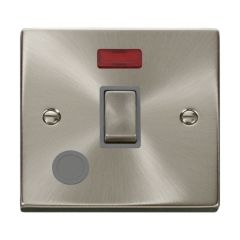Click Deco VPSC523GY 20A DP Plate Switch With Optional Flex Outlet With Neon Satin Chrome