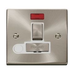 Click Deco VPSC552WH 13A DP Switched FCU With Neon & Optional Flex Outlet Satin Chrome