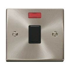 Click Deco VPSC623BK 20A DP Plate Switch With Neon Satin Chrome
