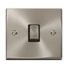 Click Deco VPSC722BK 20A DP Plate Switch Satin Chrome