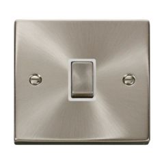 Click Deco VPSC722WH 20A DP Plate Switch Satin Chrome