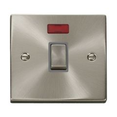 Click Deco VPSC723GY 20A DP Plate Switch With Neon Satin Chrome