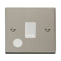 Click Deco VPSS022WH 20A DP Plate Switch With Optional Flex Outlet Stainless Steel