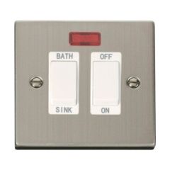 Click Deco VPSS024WH 20A DP Sink/Bath Plate Switch With Neon Stainless Steel