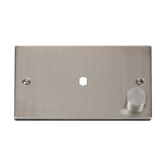 Click Deco VPSS185 1 Gang Unfurnished Dimmer Plate & Knob (1000W Max) - 1 Aperture Stainless Steel