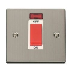 Click Deco VPSS201WH 45A 1 Gang DP Plate Switch With Neon Stainless Steel