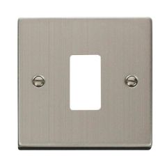 Click Deco VPSS20401 1 Gang GridPro Frontplate Stainless Steel