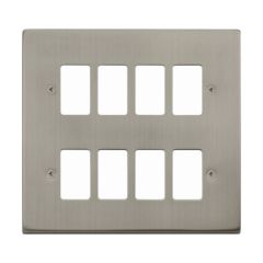 Click Deco VPSS20508 8 Gang GridPro Frontplate Stainless Steel
