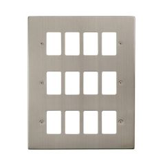 Click Deco VPSS20512 12 Gang GridPro Frontplate Stainless Steel