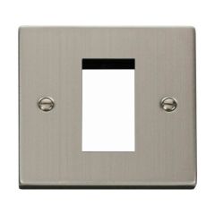 Click Deco VPSS310 1 Gang New Media Unfurnished Plate - 1 Aperture Stainless Steel