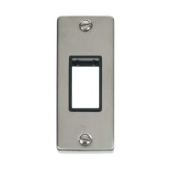 Click Deco VPSS471BK 1 Gang MiniGrid Unfurnished Architrave Plate - 1 Aperture Stainless Steel