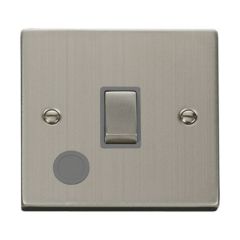 Click Deco VPSS522GY 20A DP Plate Switch With Optional Flex Outlet Stainless Steel