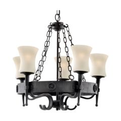 Searchlight 0815-5BK Cartwheel 5 Light Ceiling Pendant