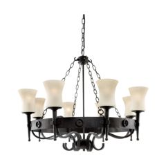 Searchlight 0818-8BK Cartwheel 8 Light Ceiling Pendant