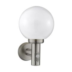 Searchlight 085 Globe Outside Wall Light Stainless Steel With Motion Sensor