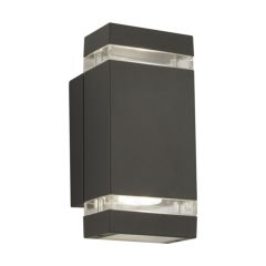 Searchlight 1002-2GY-LED Outdoor Rectangular Wall Light In Grey