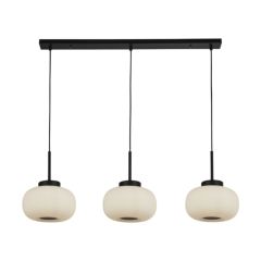 Searchlight 10271-3BK 3lt Bar Pendant With Frosted Ribbed Glass