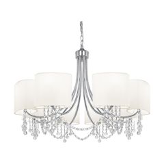 Searchlight 1058-8CC Nina Ceiling Pendant Light with White Shades