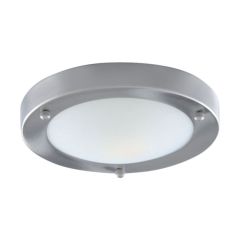 Searchlight 1131-31SS Luminaire Bathroom Flush E14 c/w Opal Glass Diffuser IP44 2x40W Satin Silver