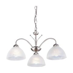 Searchlight 1133-3SS Milanese Ceiling Fitting E14 c/w Alabaster 3x60W 26x56cm Satin Silver