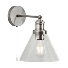 Searchlight 1277SS Pyramid 1 Light Wall In Satin Silver