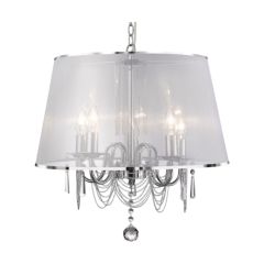 Searchlight 1485-5CC Venetian Ceiling Pendant Light with White Shade
