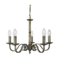 Searchlight 1505-5AB Richmond Multi Arm Ceiling Light Antique Brass Finish