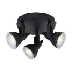 Searchlight 1543BK Focus 3 Light GU10 Spotlight Disk Ceiling 3x35W 140x300x300m Black/White