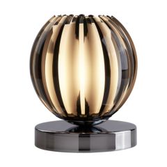 Searchlight Chrome Finish Touch Table Lamp with Smokey Glass