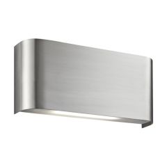 Searchlight 20 LED Oblong Curved Wall Light In Satin Silver With Up And Down