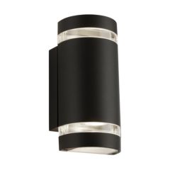 Searchlight 2002-2BK-LED Outdoor 2Lt Curved Wall Bracket (Gu10 Led Lamp Included), Bl