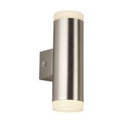 Searchlight 2100SN Outdoor Cylindrical Wall Light In Satin Nickel