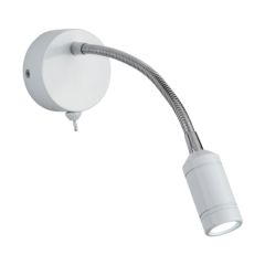Searchlight 2256WH One Light LED Wall With Bendy Arm In White- Height: 240mm