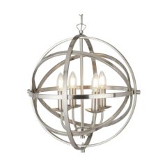 Searchlight 2474-4SS Orbit Four Light Ceiling Pendant In Satin Silver