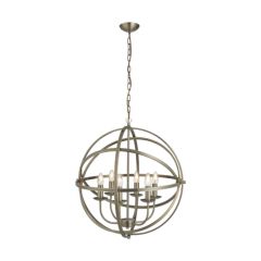 Searchlight 2476-6AB Orbit 6 Light Ceiling Pendant In Antique Brass