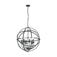 Searchlight 2476-6BK Orbit 6 Light Ceiling Pendant In Matt Black