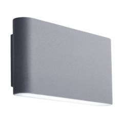 Searchlight 2562GY Outdoor Wall Light With Frosted Diffuser In Aluminium And Dark Grey