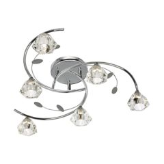 Searchlight SIERRA 6 Light Semi Flush Ceiling In Chrome