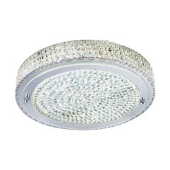 Searchlight 2714CC Flush Ceiling Light In Chrome With Glass And Crystal Detail