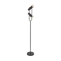 Searchlight 2792BK Telescope Two Light Floor With Adjustable Heads In Black