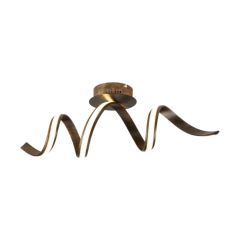 Searchlight 2814RU Ribbon Semi Flush Long Ceiling Light In Rustic Brown With Acrylic