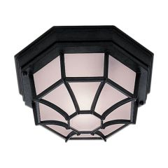 Searchlight Outdoor Hexagonal Flush Ceiling Light In Black
