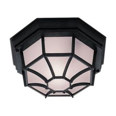 Searchlight 2942BK Outdoor Hexagonal Flush Ceiling Light In Black
