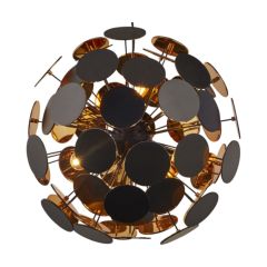 Searchlight 3076-6BG Discus 6 Light E14 Candle Pendant 40W 540x1300mm Black/Gold