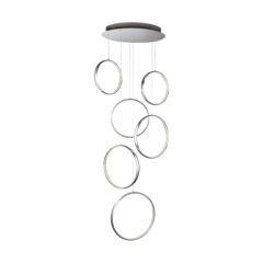 Searchlight 3166-6CC Rings Six Light Ceiling Pendant In Chrome With Acyrlic