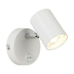 Searchlight 3171WH Rollo Switched Wall Mntd c/w Spotlight Intergrated LED 3000K 1x4W 350lm 9x9cm White