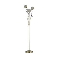 Searchlight 3573AB Bellis II Antique Brass/Glass 3 Light Flower Floor Lamp