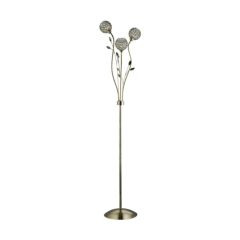 Searchlight Bellis II Antique Brass/Glass 3 Light Flower Floor Lamp