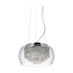 Searchlight 3624-4CC Curva 4 Light Ceiling Pendant In Chrome With Clear Glass