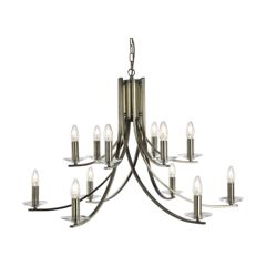 Searchlight 41612-12AB Ascona 12 Light Multi Arm Ceiling Antique Brass